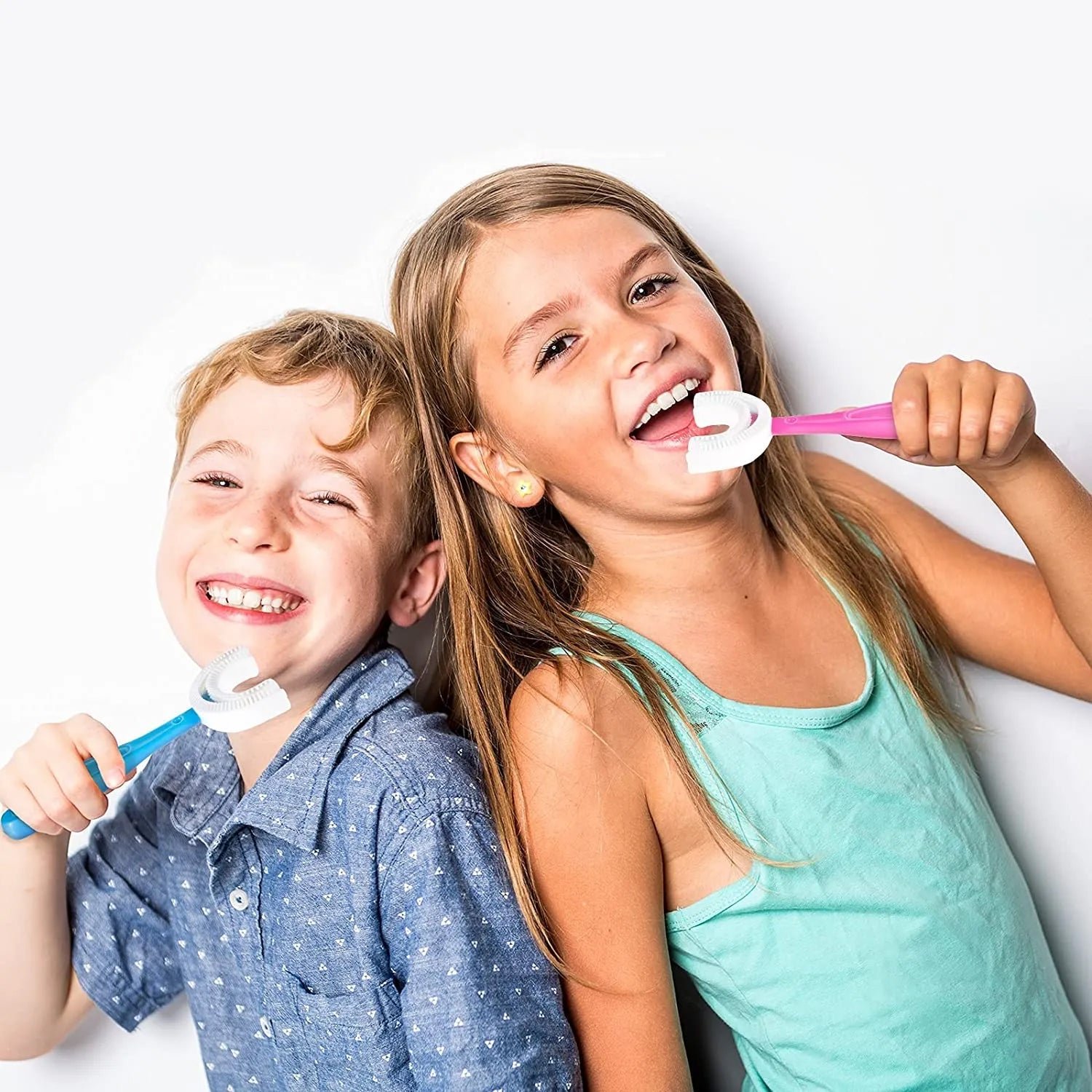 U-Shaped Toothbrush for Kids – Gentle Silicone Clean | Mini Bubbles