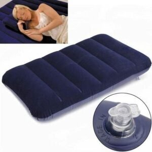 Inflatable Travel Pillow – Velvet Air Comfort (Blue) | PillowTrek