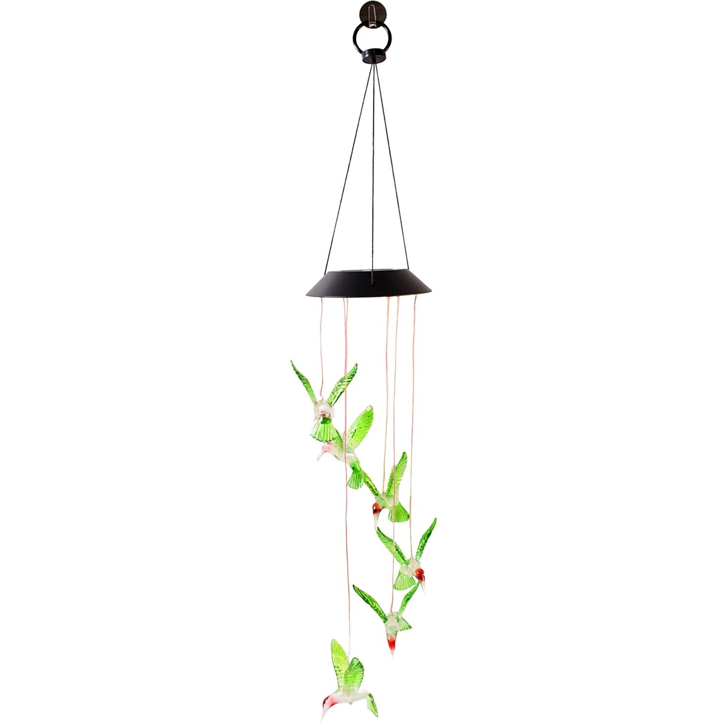 Solar Hummingbird Wind Chimes – Colorful LED Garden Decor