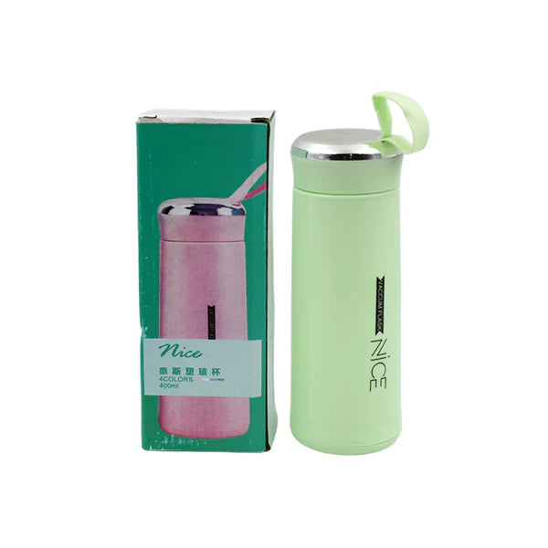 Glass Water Bottle 400ml – Leakproof, Thermal & BPA-Free