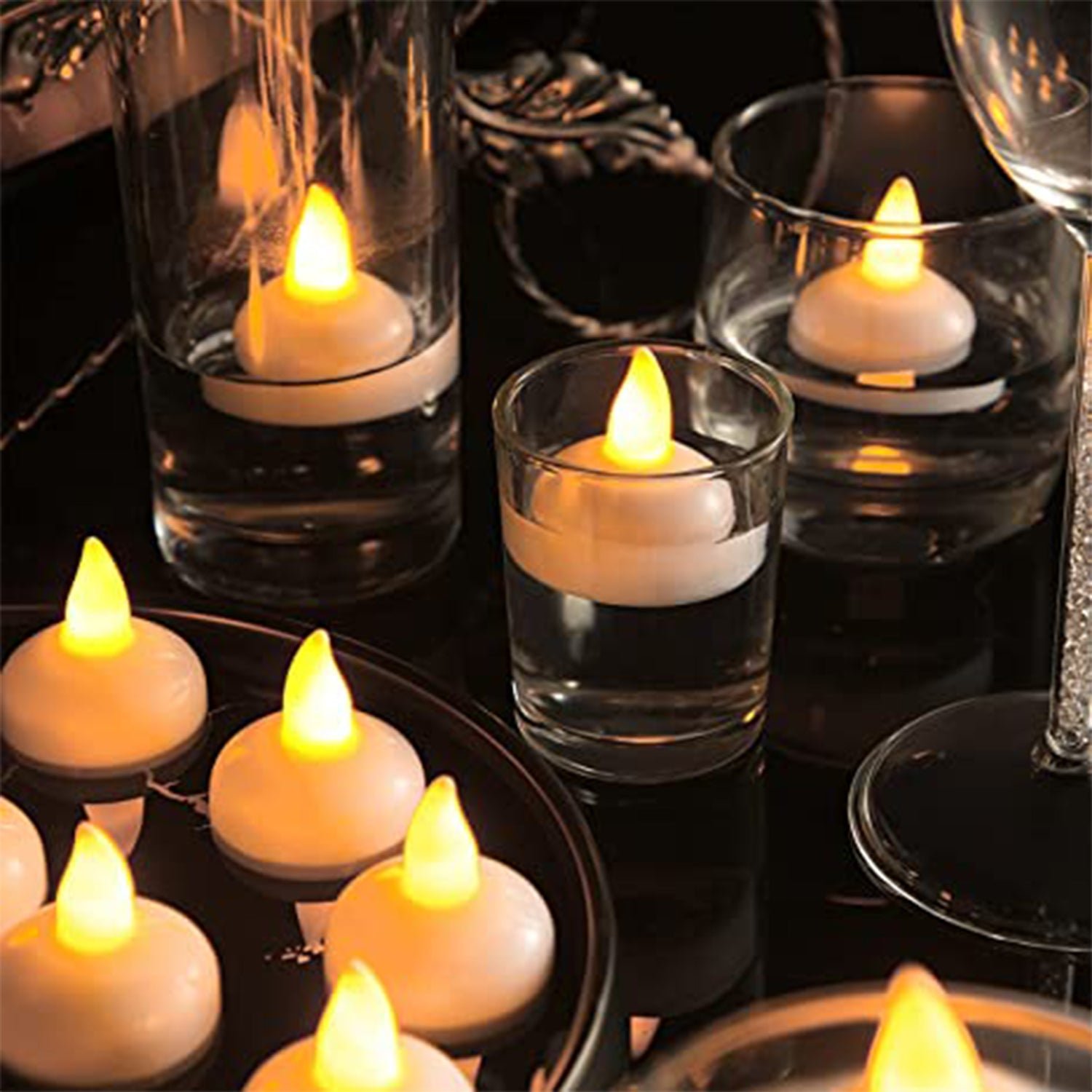 Flameless Floating Candles – Battery Operated Set of 8 | Giftoiza