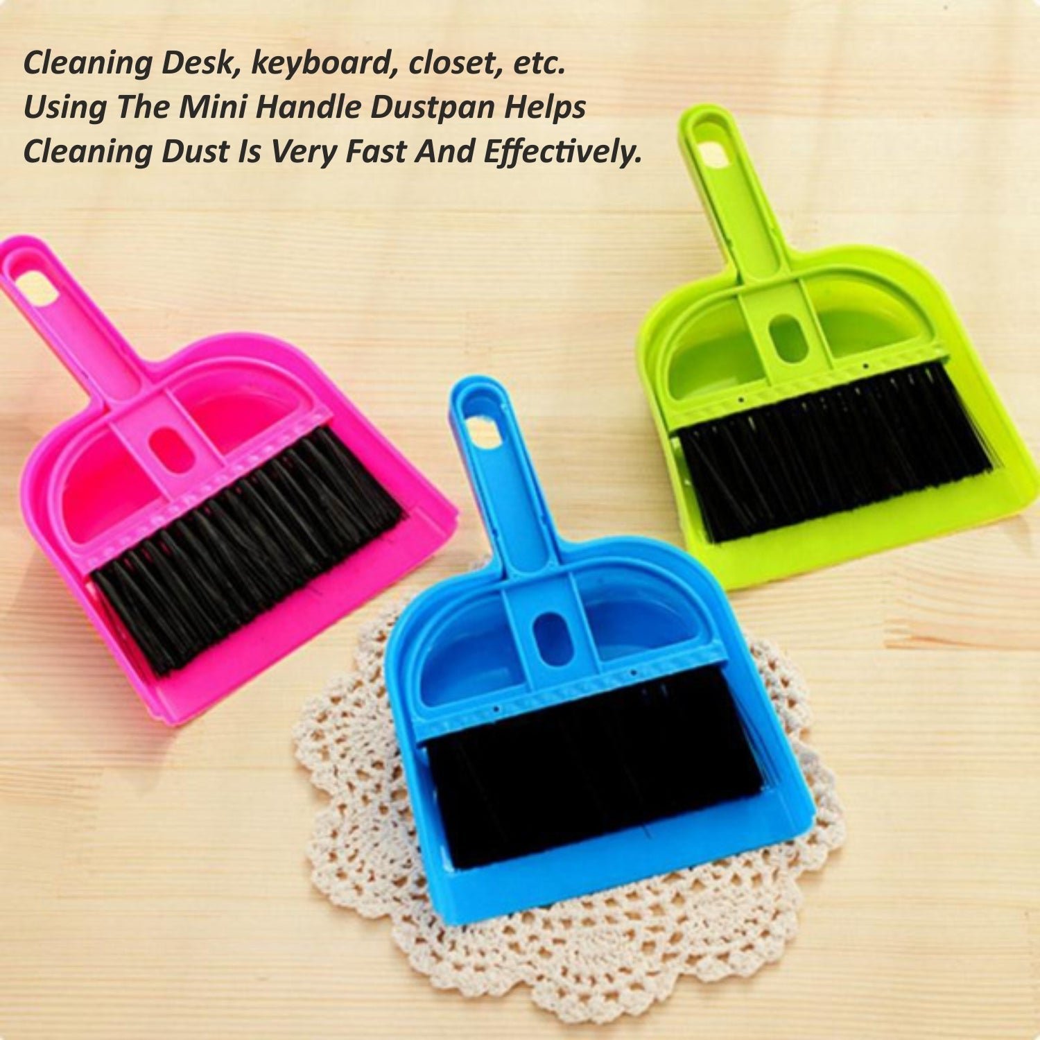 Mini Dustpan & Brush Set – Compact Cleaning for Home & Car | Velvet Wipe