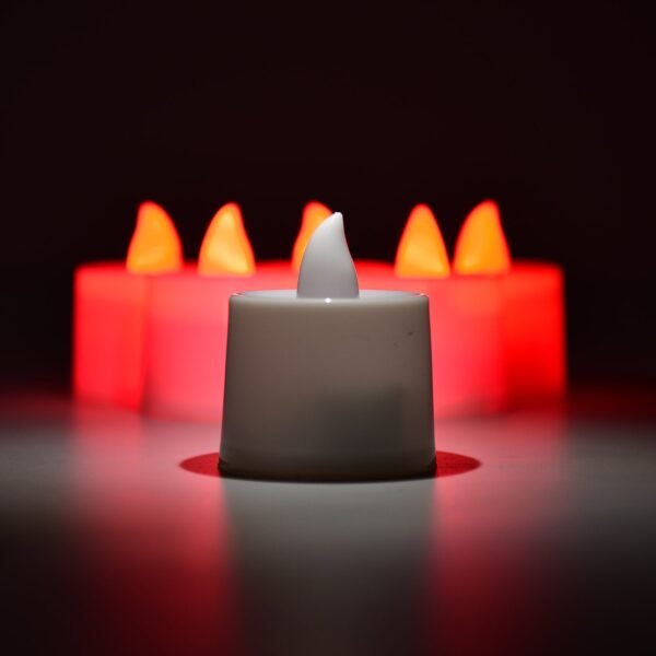 Red LED Flameless Tealight Candles – Safe & Smokeless Ambiance