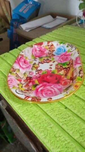 Plastic Serving Tray – Flower Print Design, 35x24cm | Serve Stellar