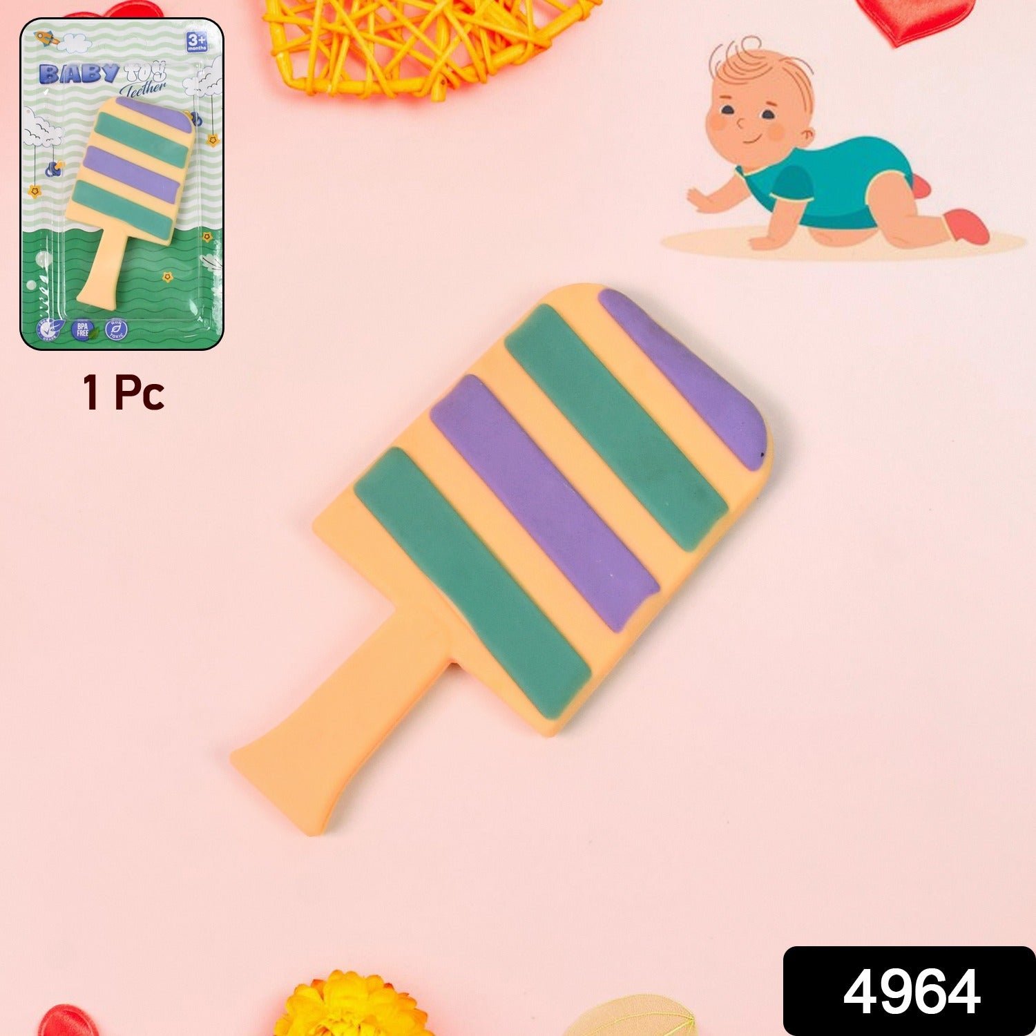 Silicone Baby Teether – Soft, BPA-Free Candy Shape | Babyova