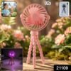 Rechargeable Portable LED Fan – Flexible Tripod & Quiet Cooling