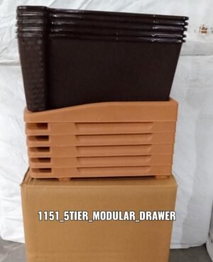 Plastic Modular Drawer – 5-Tier Brown Storage | Organivo