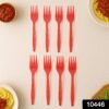 Red Disposable Plastic Forks – Durable & Reusable 8 Pack