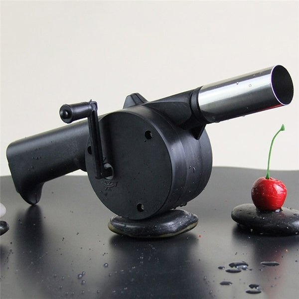 BBQ Air Blower Fan – Portable Hand Crank for Charcoal Grills | Velvet Wheels