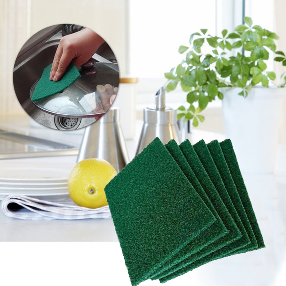 Scrub Sponge Pads – Aqua Green, Pack of 6 for Home | Velvet Wipe