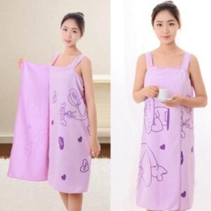 Wearable Bath Towel – Quick Dry Cotton Wrap for Women | Mini Bubbles
