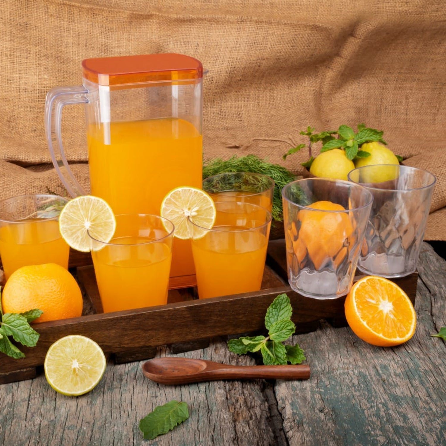 Plastic Water Jug Set 2L with 6 Glasses – BPA-Free | hydrozilla