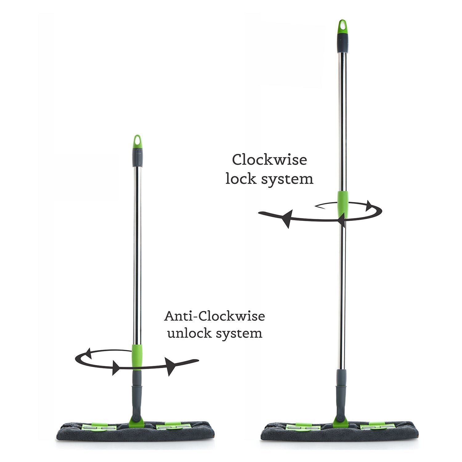 Microfiber Flat Mop – Wet & Dry, 360° Rotating Head | Ganesh