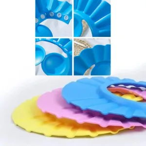 Baby Shower Cap – Adjustable Eye & Ear Protection | Mini Bubbles