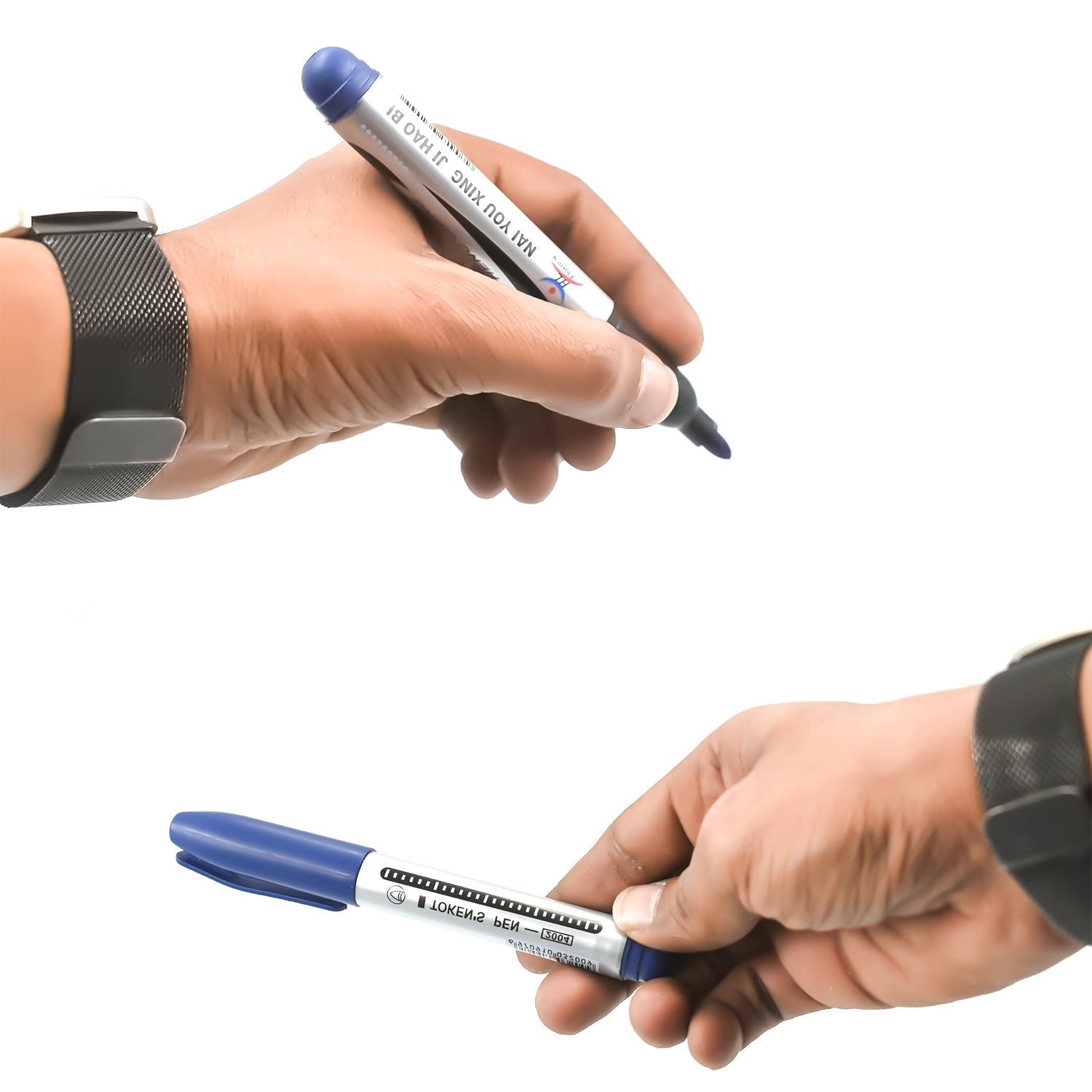 Blue Permanent Markers – 10 Pc Set for Whiteboards | InkGlow