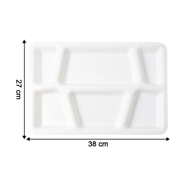 Plastic Multi-Compartment Meal Serving Tray – 6 Sections for Neat Portioning