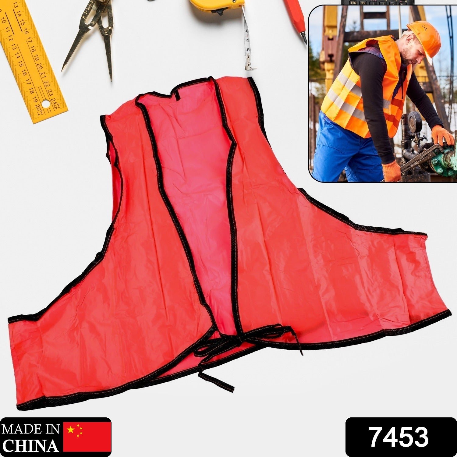High Visibility Safety Vest – Soft PVC, Tie Closure | FlexArmor