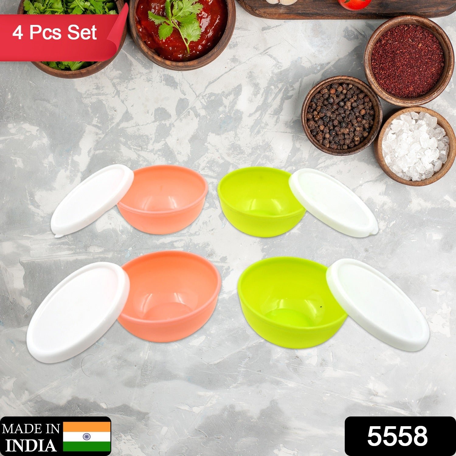 Small Plastic Bowls with Lids – 4-Pc Microwave Safe Katoris | Jiaqi
