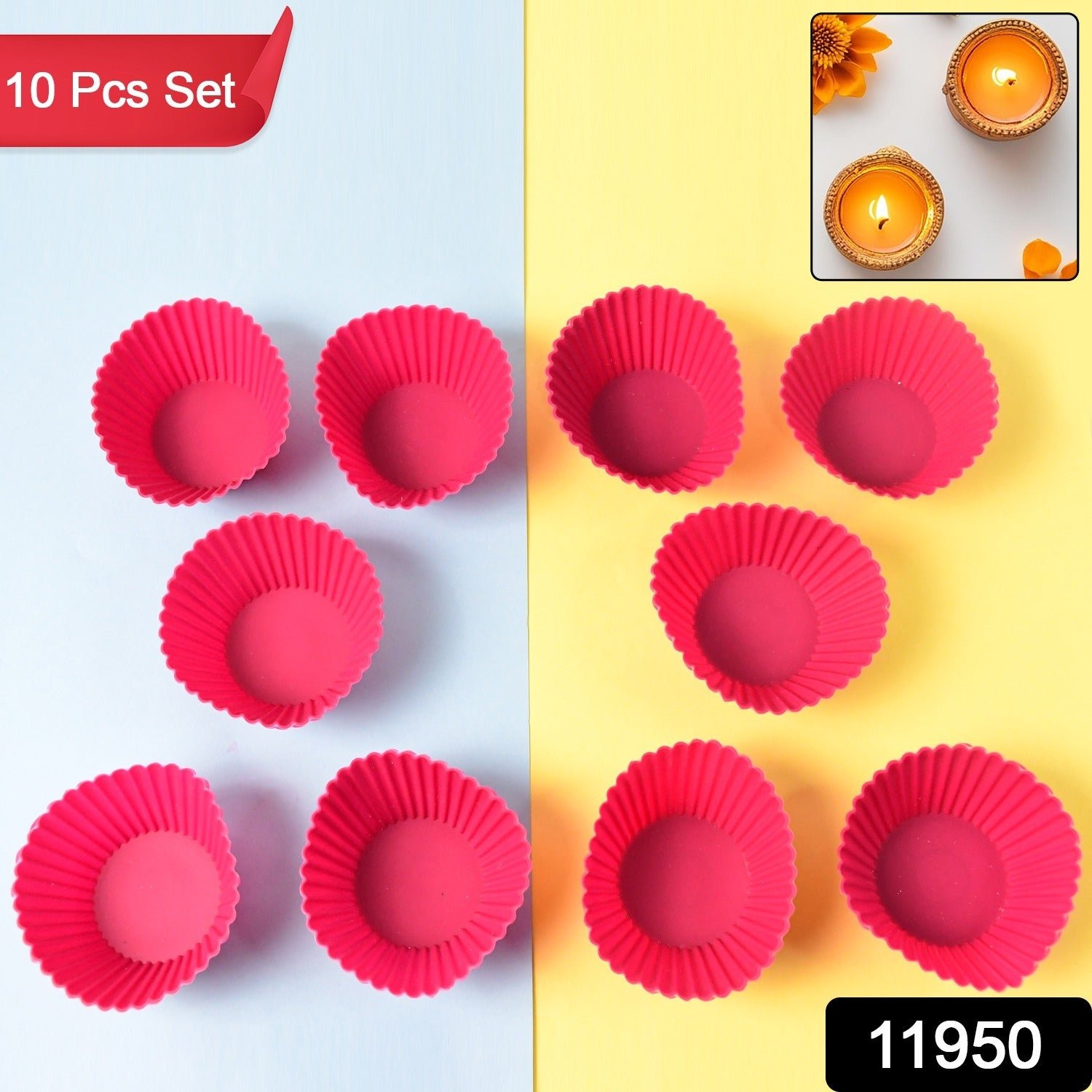 Silicone Cupcake Moulds – Flexible, Non-Stick Set of 10