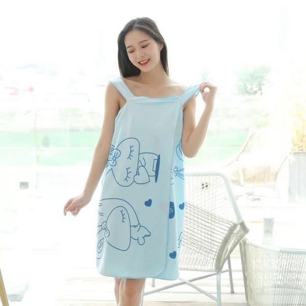 Wearable Bath Towel – Quick Dry Cotton Wrap for Women | Mini Bubbles