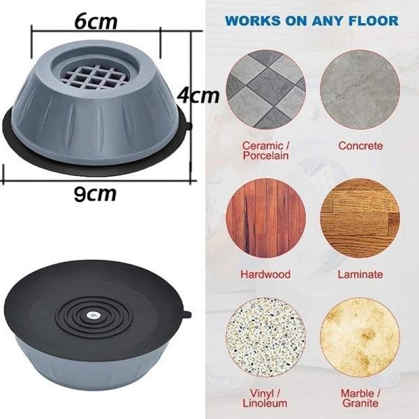 Washer Dryer Anti Vibration Pads – Noise-Reducing Suction Feet | FreshAura