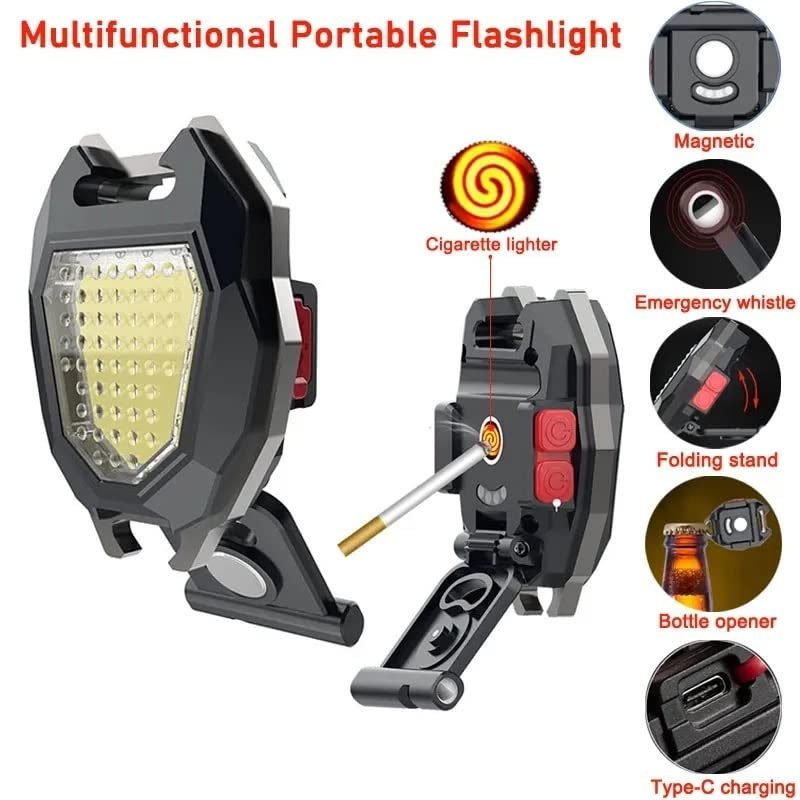 Camping Flashlight – Triangular LED with Lighter & 6 Modes | Poravar