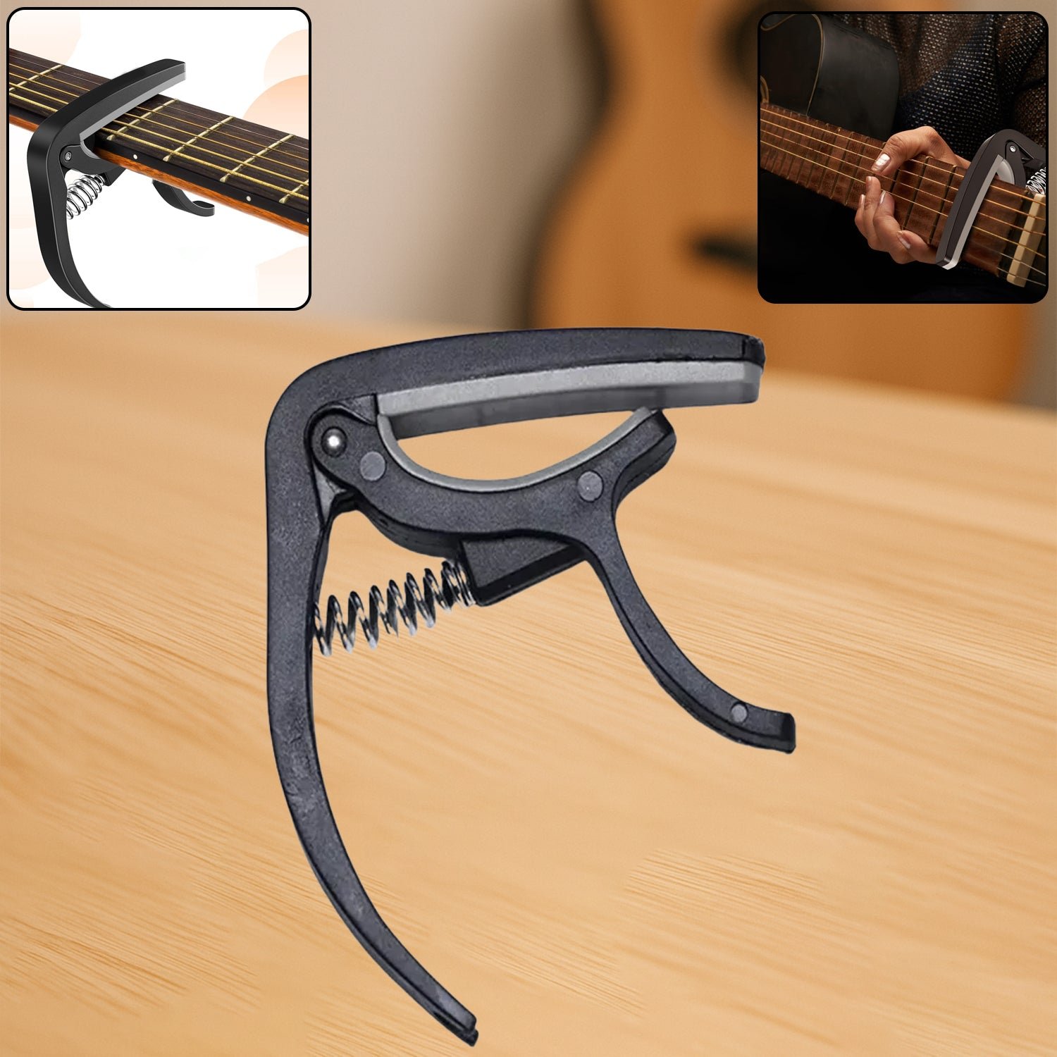 Guitar Capo with Pick Holder & Soft Pad – For All Guitars | Wagtail