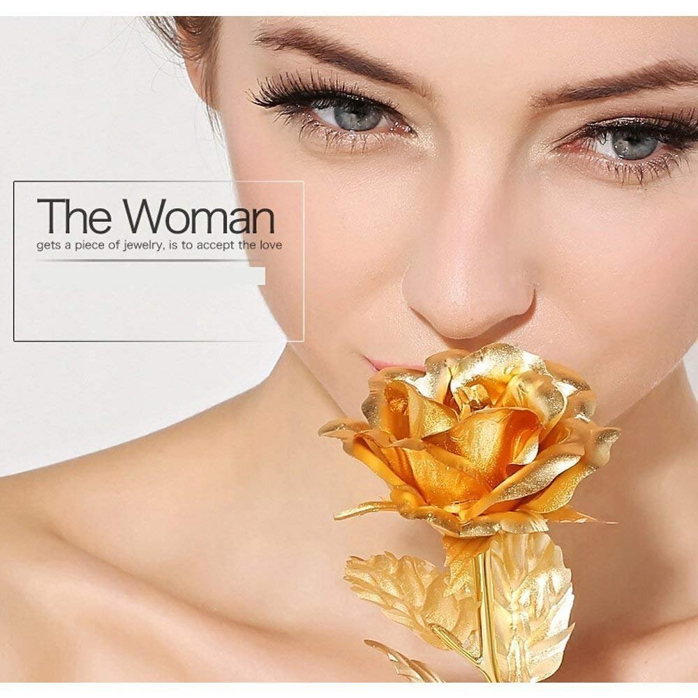 Gold Plated Artificial Rose – Eternal Love Decor Gift