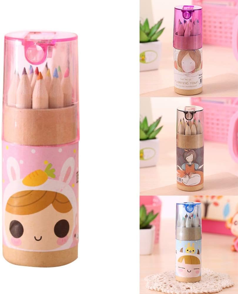 61LipuVVo0L._AC_SL1001 Kids Colouring Pencils Set – 12 Mini Shades with Sharpener | TinyTrendy