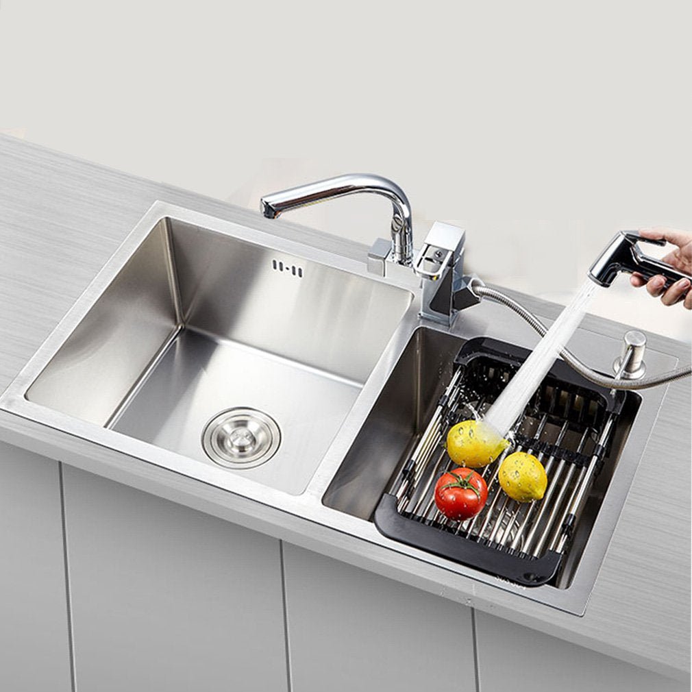 Expandable Dish Drainer – Stainless Steel Over Sink Rack | CookAura