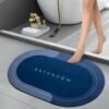 Non-Slip Oval Bath Mat – Super Absorbent Soft Velvet Surface