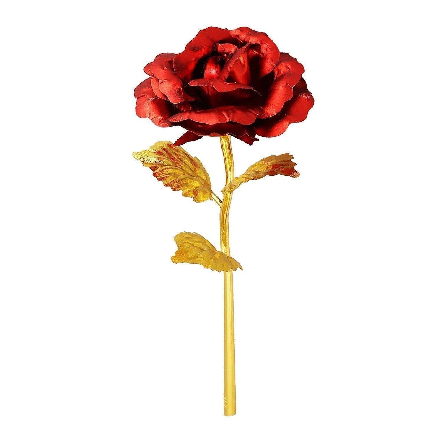 24K Artificial Golden Rose – Elegant Lasting Gift with Box