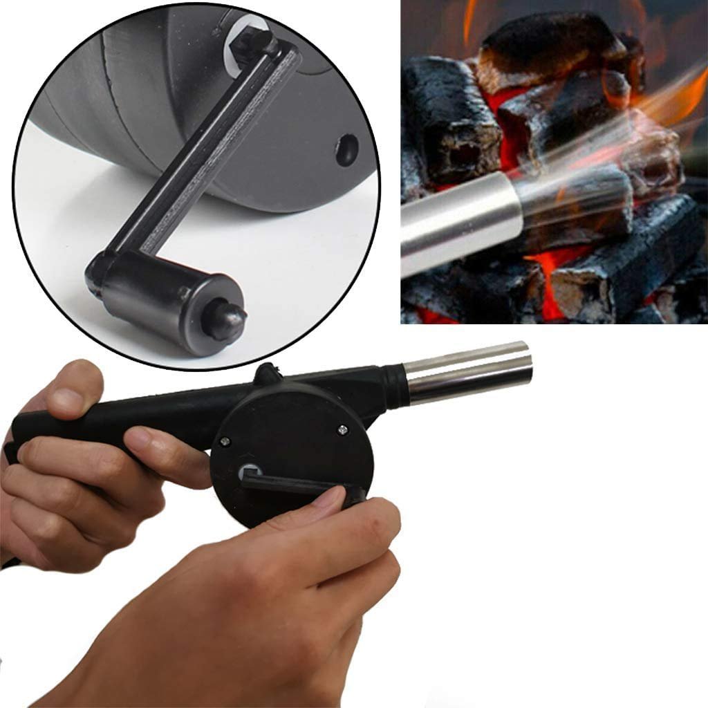 BBQ Air Blower Fan – Portable Hand Crank for Charcoal Grills | Velvet Wheels