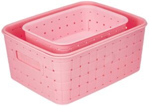 Storage Baskets Set – Food-Grade Plastic, Sky Blue | Organivo