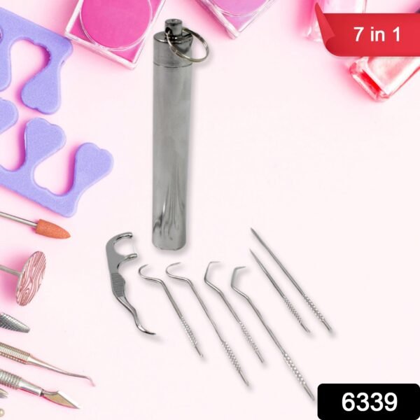 Stainless Steel Toothpick Set – 7-in-1 Portable Dental Kit | AuriGlam