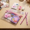 Kids School Stationery Kit with Pencils Eraser Sharpener Ruler Pouch (1 Set)