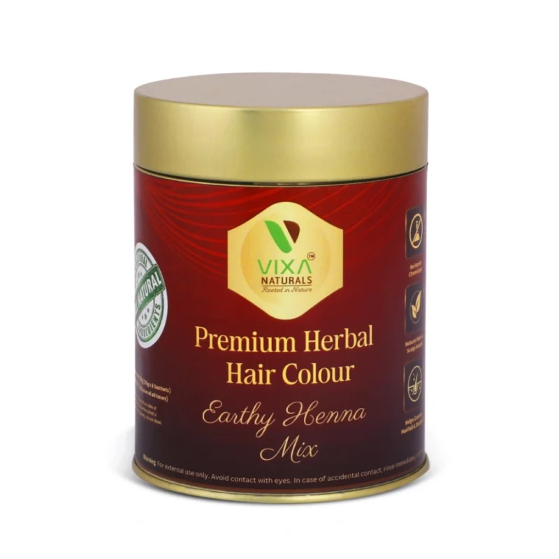 Generic Women's Vixa Naturals Dark Brown Mix Hair Color | Henna Powder for Hair | Natural Black Herbal Hair Dye | Organic Mehndi with Indigo, Tulsi, Baheda & Thankuni | 25g x 8