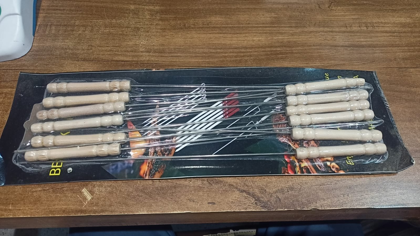BBQ Skewers – Stainless Steel with Wooden Handles, Set of 12 | Indo Glow