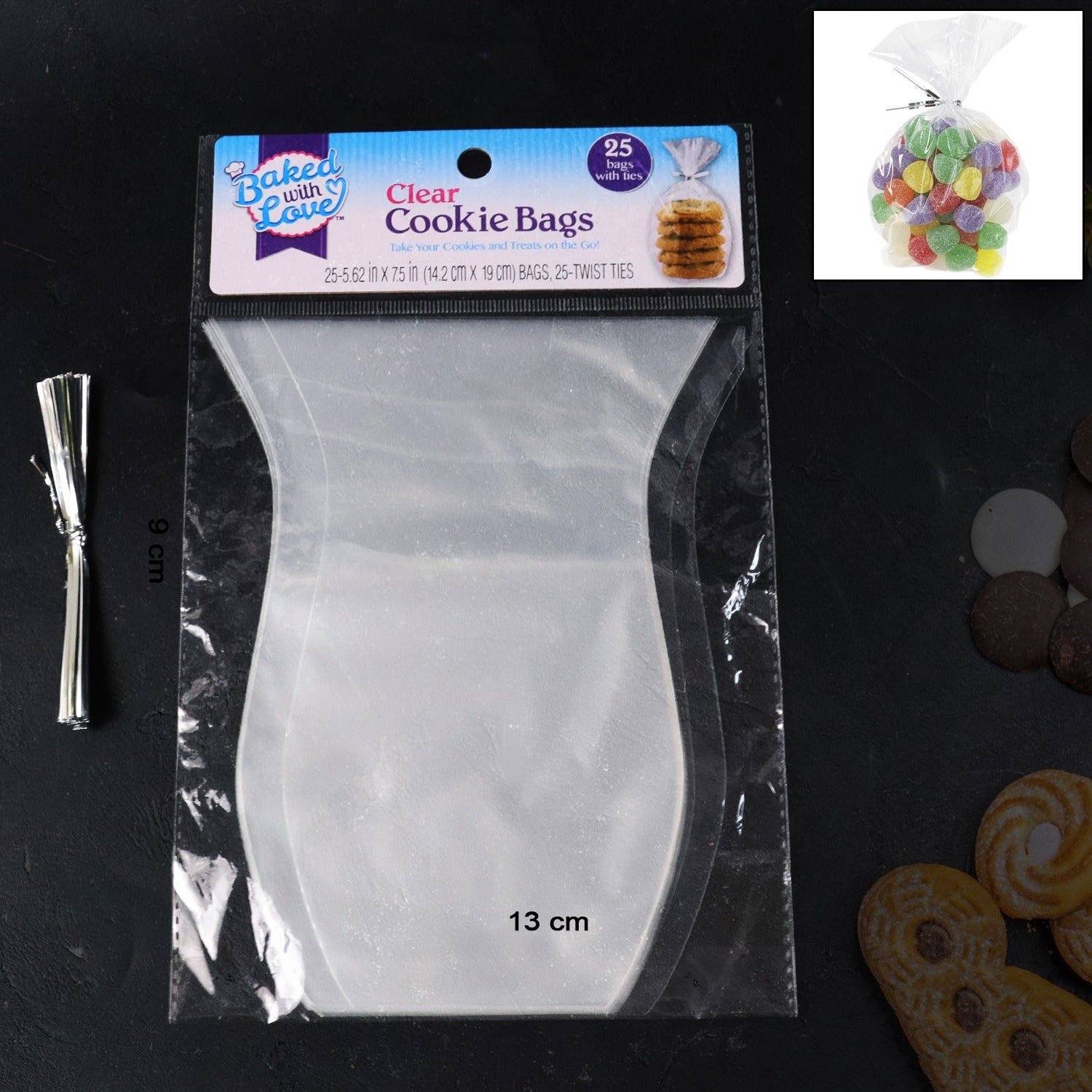 Clear Cookie Bags – Durable Transparent Treat Bags (25 Pcs)