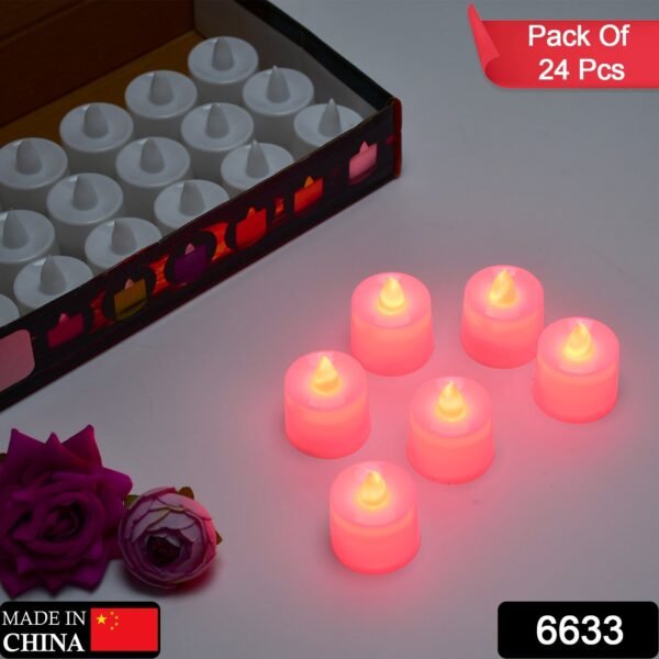 Red LED Flameless Tealight Candles – Safe & Smokeless Ambiance