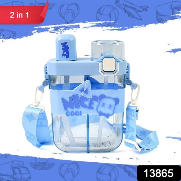 Kids Water Bottle with Dual Compartments – Straw & Strap | Own Hydrate