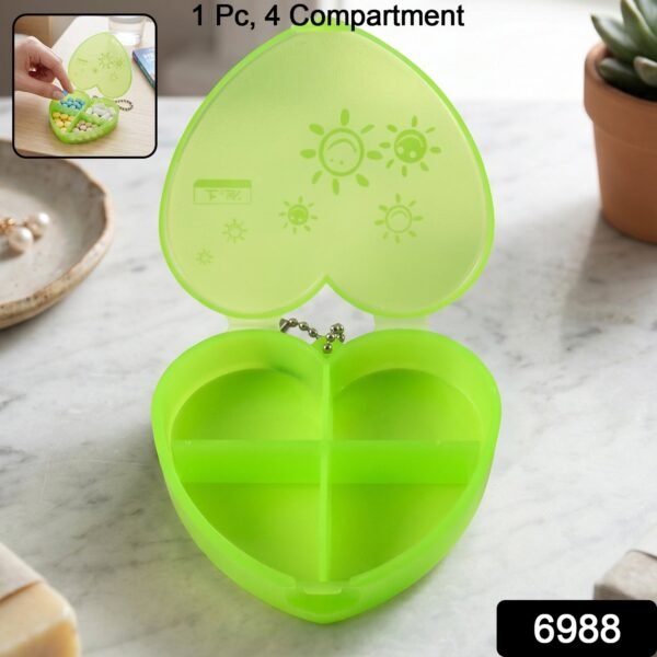 Heart Shape Pill Organizer – Compact Travel-Friendly Storage