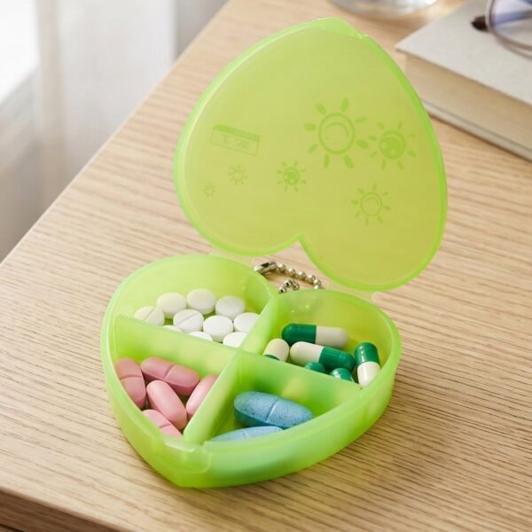 Heart Shape Pill Organizer – Compact Travel-Friendly Storage