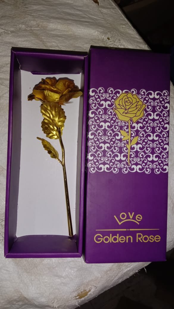 Gold Plated Artificial Rose – Eternal Love Decor Gift