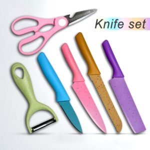 6Pc Kitchen Knife Set – Professional Corrugated Stainless Steel Cutlery