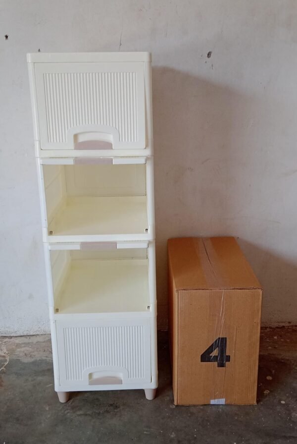 Foldable Storage Cabinet – 4-Layer Plastic Drawers | Velvet Organizers