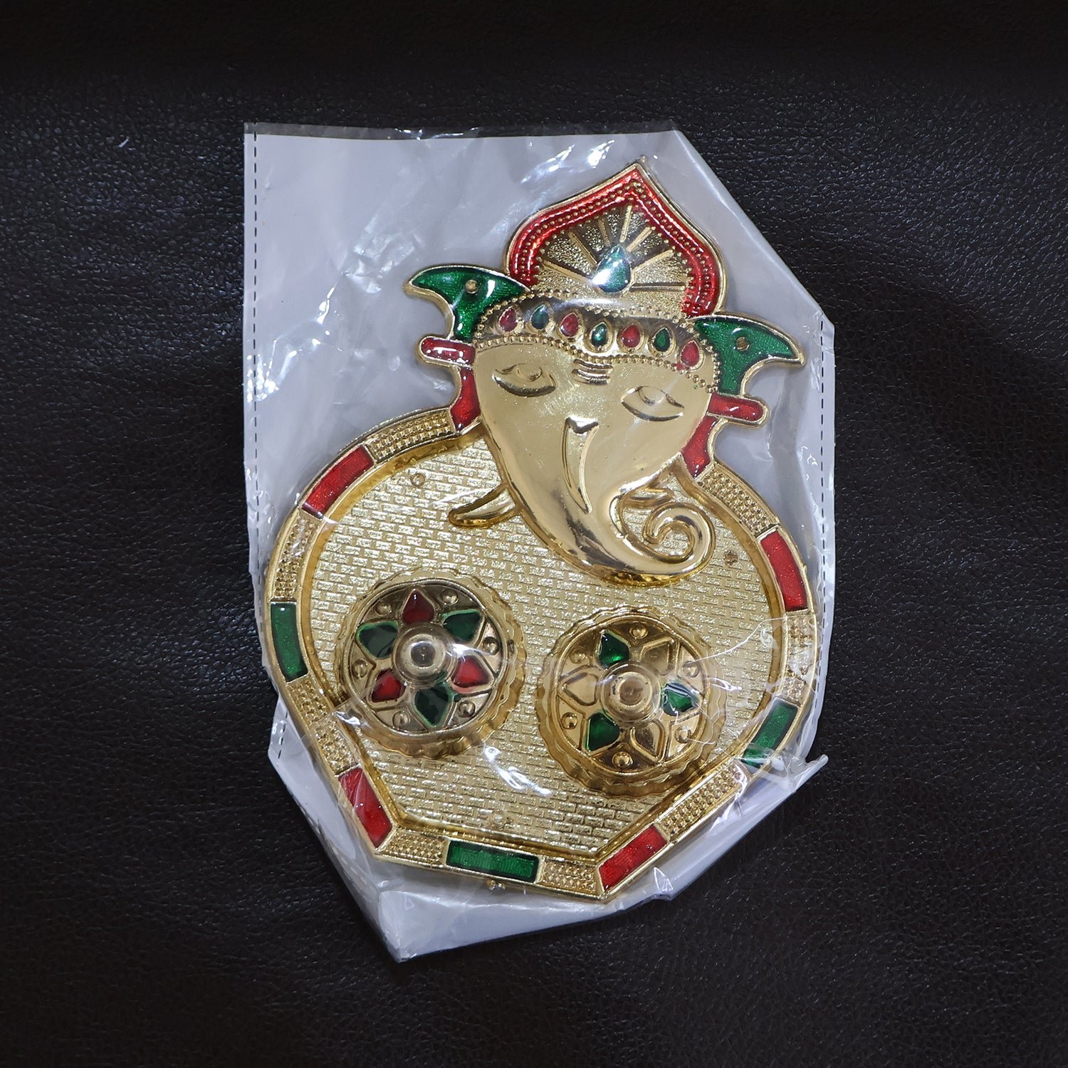 Ganesh Kumkum Box – Decorative Twin Containers for Pooja