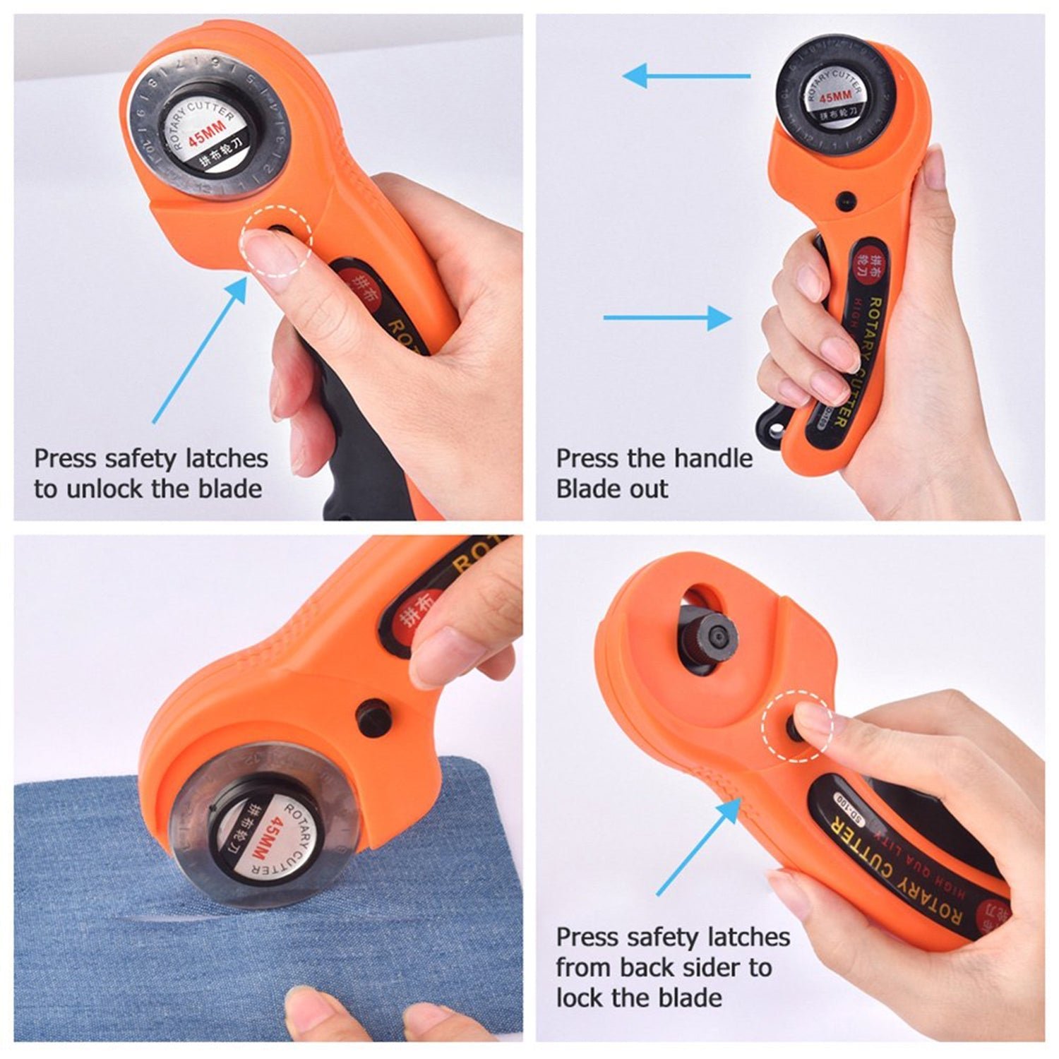 45mm Rotary Cutter – Heavy Duty Fabric & Craft Precision