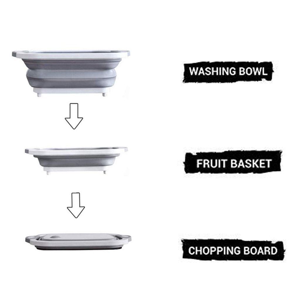 Foldable Chopping Board – 3-in-1 Dish Rack & Washing Bowl | Indo Glow