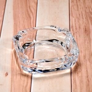 Crystal Glass Ashtray – Elegant Tabletop Decor | Organivo